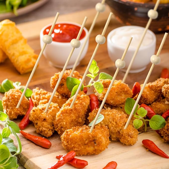 Wooden Cocktail Picks with Beads, Fruit Kabobs, Party Food - Image 4