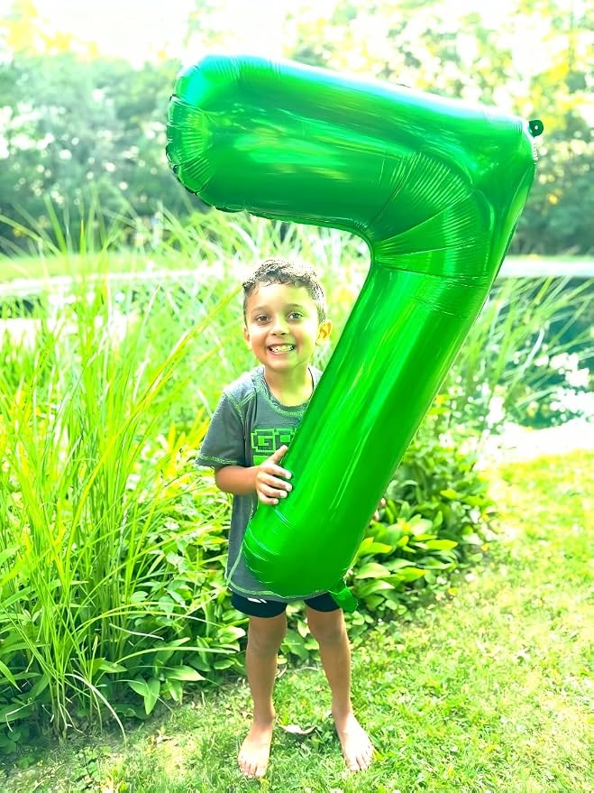 Light Green Number 7 Balloon 40 inch, Birthday Party Balloons Decorations | - Image 4
