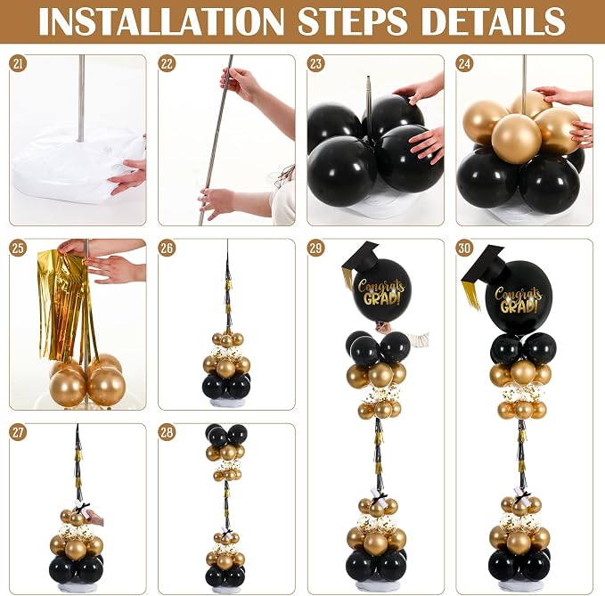 2 Sets 2026 Graduation Party Decorations 6.6ft Balloon Column Stand Kits Height - Image 6