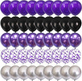 Purple and Black Balloons, 60 Packs 12 Inch Dark Purple Light Purple Black by Togvu