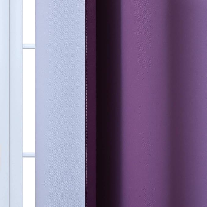 Yakamok Ombre Curtains Purple and Greyish White - Image 7
