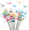 30PCS 3D Dragonfly Garden Stakes Dragonfly Garden Decor by Wolpark