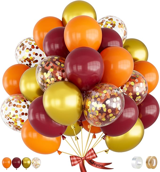 Fall Balloons, 12 Inch Thanksgiving Balloons Set by Adeyoo