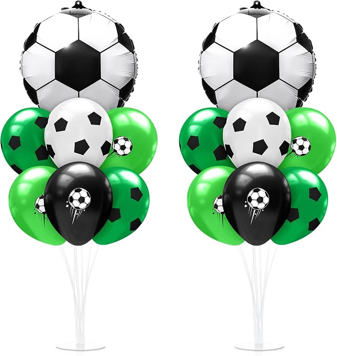 Sumind 2 Set Soccer Balloon Stand Kit Football Foil Balloons Table Centerpiece by Sumind