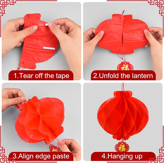 Mototo 60PCS Hibachi Party Decoration 12Inch Chinese Japanese Paper Lantern | - Image 4