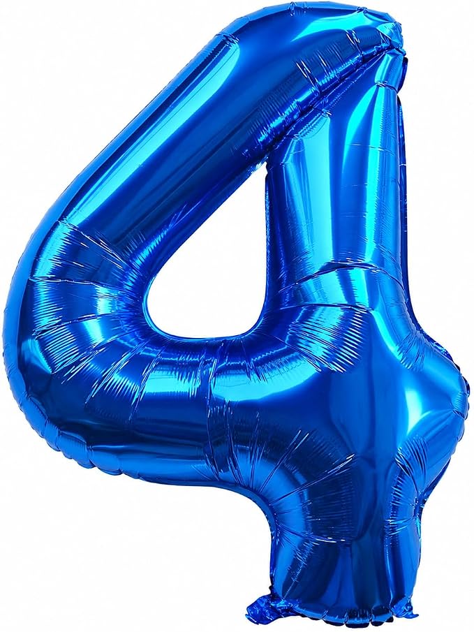 Navy Blue Number 4 Balloons 40 Inch Giant Number Dark Blue 4 Foil Mylar Balloons by COLORFULELVES