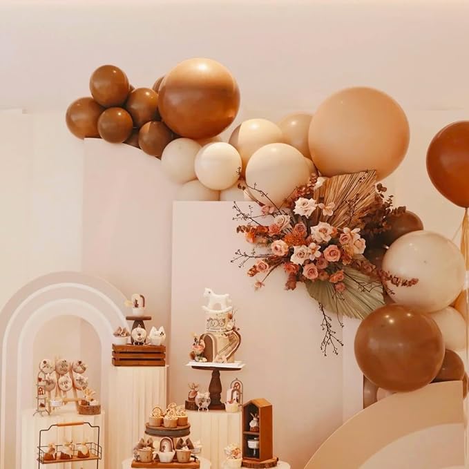 Voircoloria 105pcs Coffee Party Latex Balloons, 12inch | - Image 5
