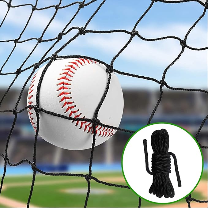 Baseball Softball Backstop Nets, Heavy Duty Sports Netting Barrier #18 Nylon Baseball Netting 10'x20'/10'x30'(Net Only)