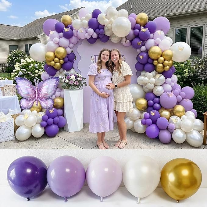 Double Stuffed Purple Balloon Arch Garland Kit - Image 3