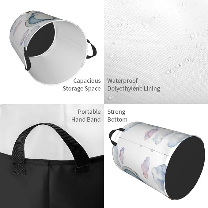 Hot Air Balloon Round Laundry Hamper Cute Storage Basket Toys Clothes Organizer - Image 3