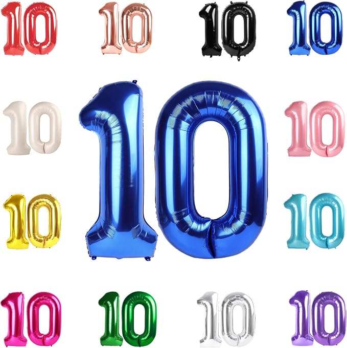 Navy Blue Number 10 Balloon 40 Inch by IWERP
