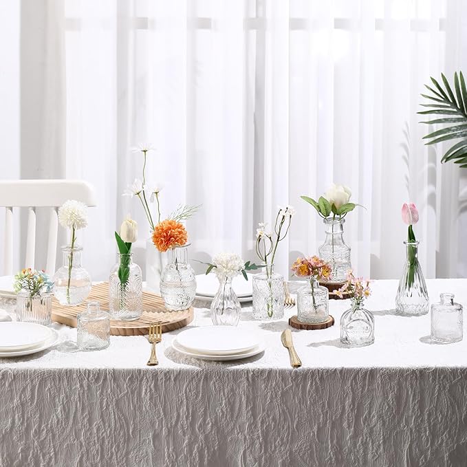 Bud Vases Set of 40, Small Glass Vases for Centerpieces, Small Flower Vases for Centerpieces, Vintage Mini Vase, Clear Bud Vase for Wedding Table Decor