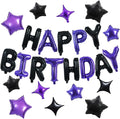 TONIFUL Black Purple Birthday Decoration Kit 16 Inch Happy Birthday Balloon | by TONIFUL