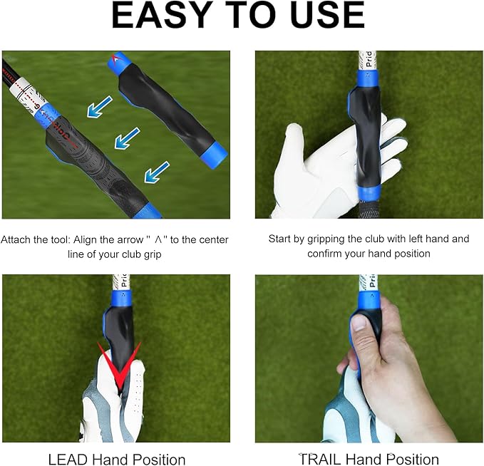Golf Grip Trainer, Right or Left Handed Golf Training Aid for All Levels of Golfers - Fix Hand Position & Grasp, Master Correct Grip Posture, Golf Accessories