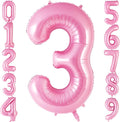 Pink Number 3 Balloon 40 inch, Big Large Foil Helium Number Balloons, Jumbo by AIQINHU