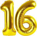 Gold Number 16 Balloon 40 Inch, 16th Birthday Party Decorations Men Women | by IWERP