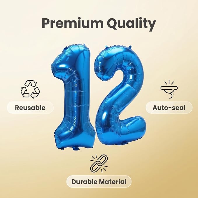 Number 12 Balloon Foil Mylar Balloons - Image 5