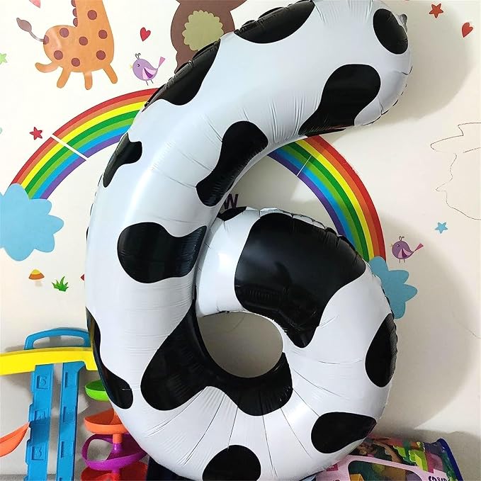 Cow Print Birthday Number Balloons, 40 Inch Large Foil Number 2 Self Inflating - Image 7