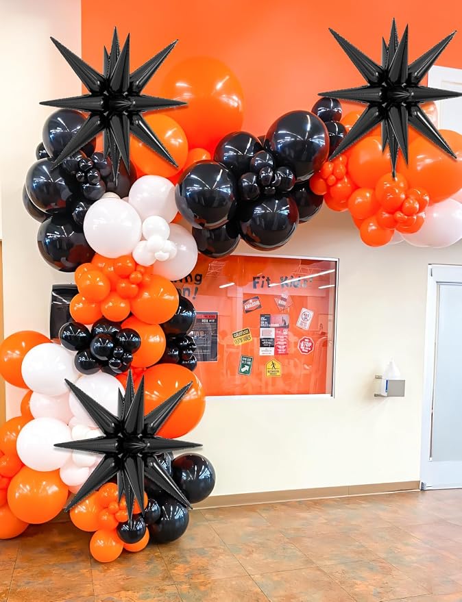 Black Star Balloons, Large Spike Balloons | 22 Inch Star Balloons, One-Piece - Image 3