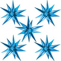 60 PCS Blue Star Balloons, 12 Point Cone Explosion Star Foil Balloons by Moukiween