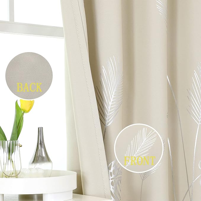 Silver Blackout Curtains Window Curtain Panels - Image 3