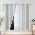 Sage and Greyish White Blackout Curtains & Drapes by ESTELARTEXTILER