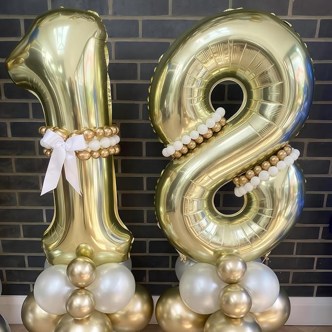 Champagne Gold 13 Balloon, 40 Inch Light Gold Number 13 Balloon Big Foil Mylar - Image 5