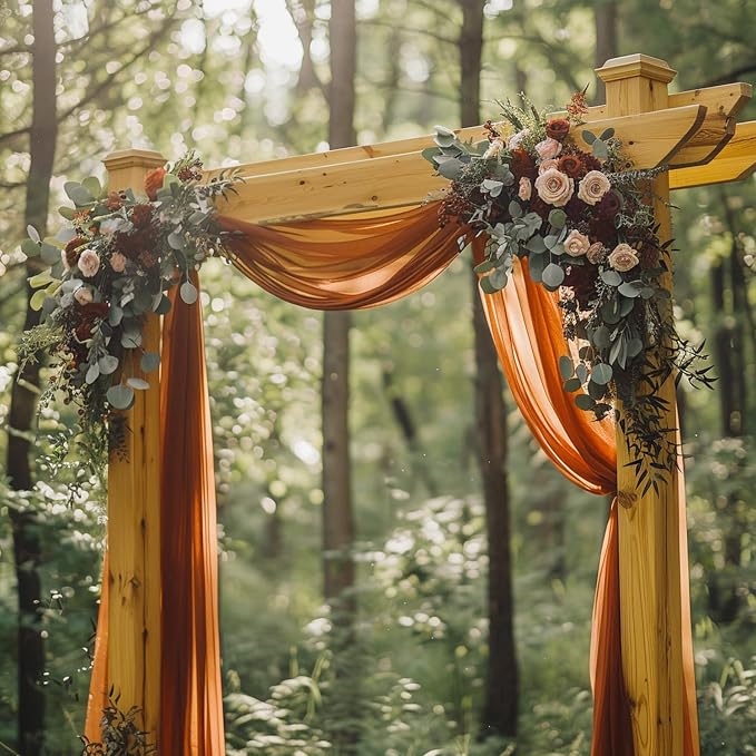 Wedding Arch Draping Fabric Backdrop Drapes 2 Panels, Terracotta | 28.7"x20FT - Image 7