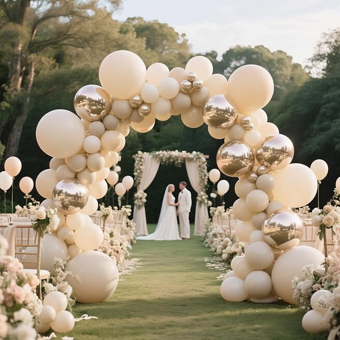 200pcs Sand White Balloons 5 Inch, Small Mini Latex Balloons - Image 6