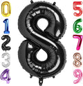 40 Inch Black Number 8 Balloon Birthday Party Decorations by Hadoife
