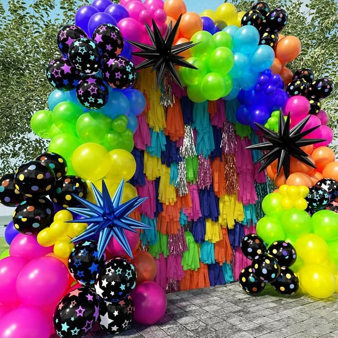 185Pcs Neon Balloons Arch Garland Kit - Image 4