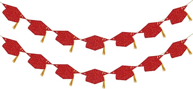 Graduation Decorations Class of 2026 Pre-Strung Glitter Congrats Grad Graduation by YasmartLife