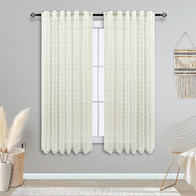 KOUFALL Short Decorative Sheer Curtains - Image 2