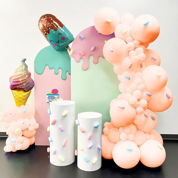 200 Pieces Pastel Orange Peach Balloons Garland Arch Kit Light Orange Balloons - Image 7