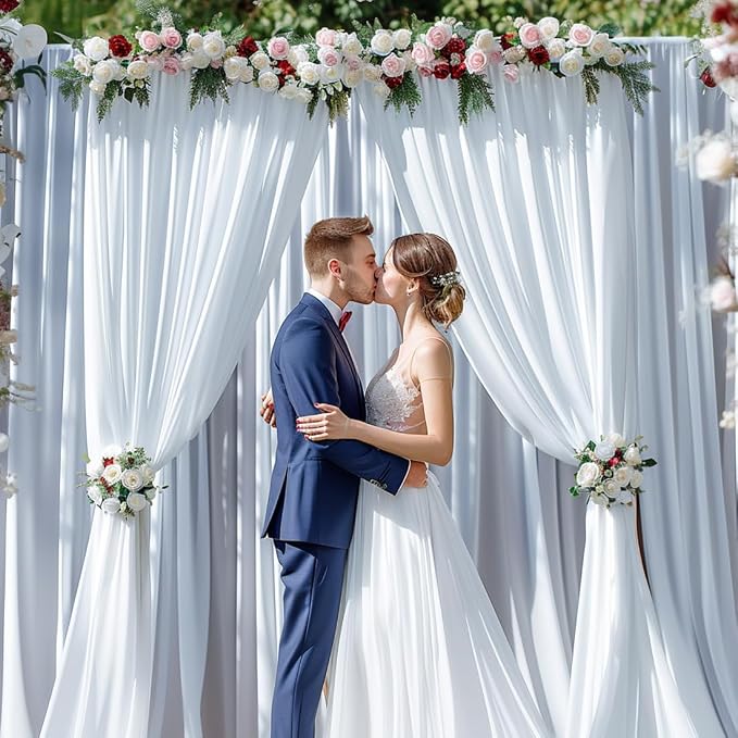 20x10ft Wrinkle Free White Backdrop Curtain - Image 2