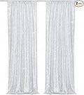 PartyDelight Silver Sequin Backdrop Curtains 2x8ft 2 Panels | Sparkly 3mm by PartyDelight