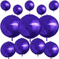 12Pcs Dark Purple Round Foil Balloons, Metallic Purple Foil Balloon by vibzox