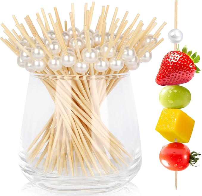 FATLODA 200PCS Cocktail Picks, Wood Food Sticks, Bridal Shower, Party Decor by FATLODA