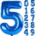 40 Inch Number 5 Balloons for 5th Birthday Party Decorations, 0-100 Dark Blue by FOBELEC