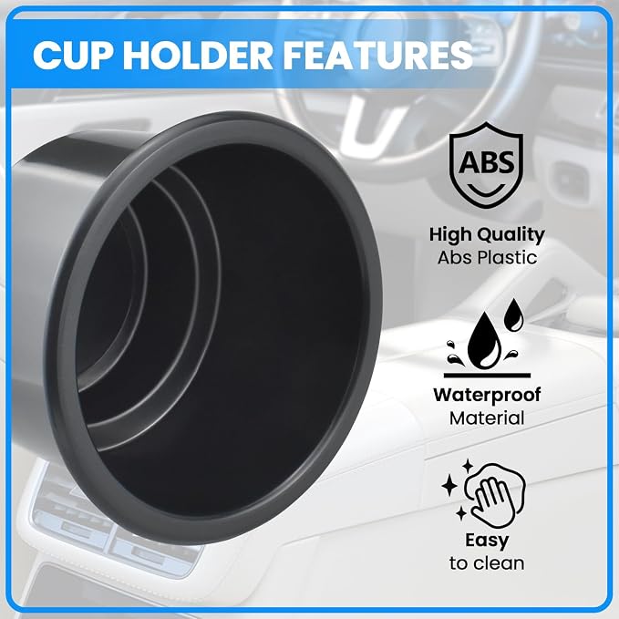 SDTC Tech Black Sofa Cup Holder, Universal Plastic Recessed Cup Holder - Image 4