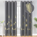 Dark Grey Blackout Curtains & Drapes 90 Inch Length 2 Panels Set by ESTELARTEXTILER