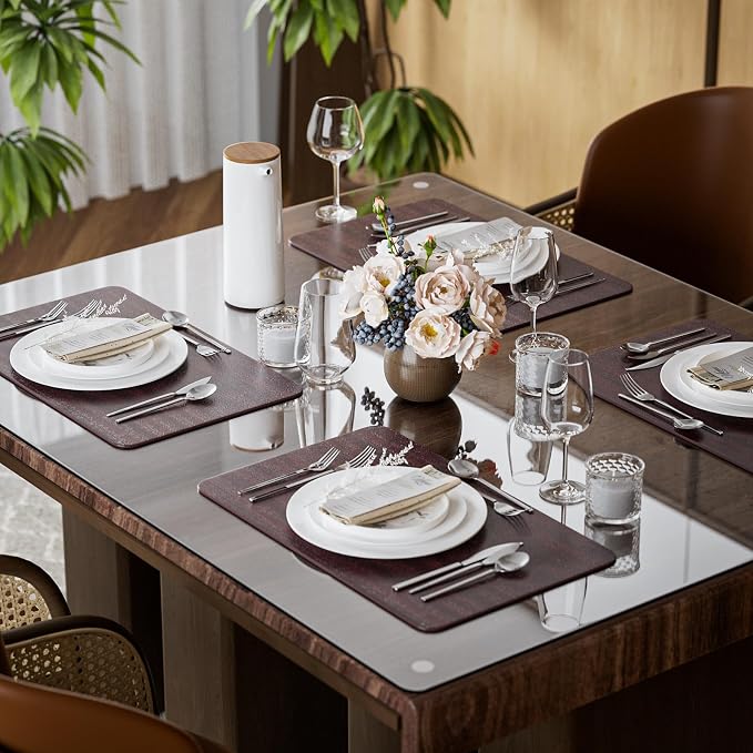 Aofmee Faux Leather Placemats Set of 6 - Image 2