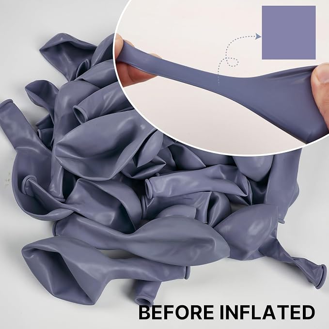 PartyWoo Dusty Blue Balloons 100pcs Boho Dusty Purple Muted Lavender Color | 12 - Image 2