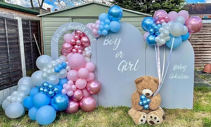Pink and Blue Latex Balloons, Gender Reveal, Birthday Party Decorations - Image 6
