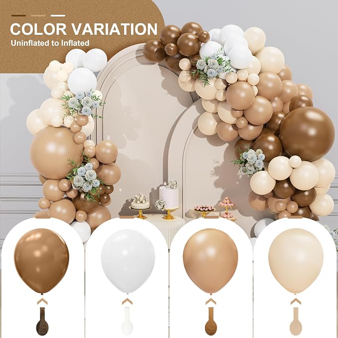 Brown Balloon Garland Arch Kit 156 Pcs Different Sizes 18 12 10 5 Inch Brown - Image 7