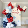Airplane Balloon Garland Arch Kit 147pcs Navy Blue Red and Blue white Balloons by EDFHSEZ