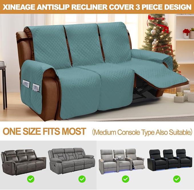 XINEAGE Water Resistant Recliner Cover, 3 seat Recliner Sofa Covers - Image 5