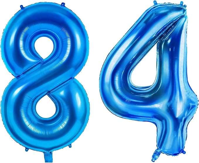 Number 84 Balloons for 84th Birthday Party Decorations, 0-100 Large No.84 by Joycard