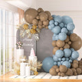 130pcs 18/12/10/5 Inch Dusty Blue and Khaki Balloon Garland Arch Kit | Assorted by OWPFJG