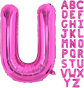Hot Pink Letter U Balloons, U Letter Balloon 40 Inch Foil U Balloon | Hot Pink by BBPOOL